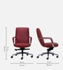 Kairo Leatherette Meduim Back Red Colour Office Chair In Matte Finish