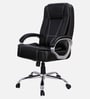 Kairy High Back Leatherette Executive Chair in Black Colour with Adjustable Height and Padded Armrest