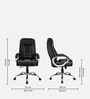 Kairy High Back Leatherette Executive Chair in Black Colour with Adjustable Height and Padded Armrest