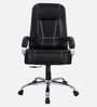 Kairy High Back Leatherette Executive Chair in Black Colour with Adjustable Height and Padded Armrest