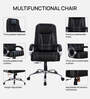 Kairy High Back Leatherette Executive Chair in Black Colour with Adjustable Height and Padded Armrest