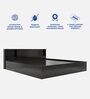 Kaito King Size Bed with Box & Headboard Storage in Wenge Finish