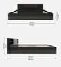 Kaito King Size Bed with Box & Headboard Storage in Wenge Finish