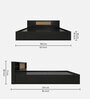 Kaito Queen Size Bed with Box Storage & Headboard Storage in Wenge Finish