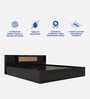 Kaito Queen Size Bed with Box Storage & Headboard Storage in Wenge Finish