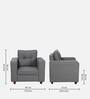 Kaiyo 1 Seater Sofa in Ash Grey Colour