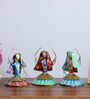 Kal Baliya Set Of 3 Multicolour Iron Figurines