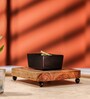 Kala Acacia Wood Riser with Ceramic & Metal Feet