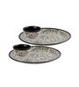 Kalamkari Black & White 4 Pcs Ceramic Dinner Set