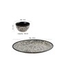 Kalamkari Black & White 4 Pcs Ceramic Dinner Set