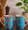 Kalamkari Charm Coffee Mug Set of 2 (275 ML Each) Microwave Safe Coffee Mugs