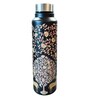 Kalamkari Deer Art Print Black Stainless Steel 950ml Water Bottle