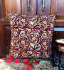 Red Traditional Cotton 16 x 16 Inches Cushion Cover