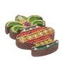 Kalesh Design Multicolour Wood And Clay Decorative Box