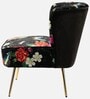 Kalian Velvet Fabric Slipper Chair In Black Multicolour (Set of 2)