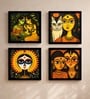 Kalighat Folk Myth Set of 4 Framed Posters