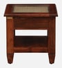 Kalki Sheesham Wood Bedside Table with Natural Cane In Honey Oak Finish