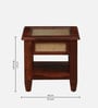 Kalki Sheesham Wood Bedside Table with Natural Cane In Honey Oak Finish
