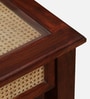 Kalki Sheesham Wood Bedside Table with Natural Cane In Honey Oak Finish