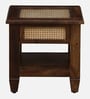 Kalki Sheesham Wood Bedside Table with Natural Cane In Provincial Teak  Finish