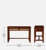 Kalki Sheesham Wood Writing Table In  Honey Oak & Natural Cane Finish