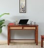 Kalki Sheesham Wood Writing Table In  Honey Oak & Natural Cane Finish
