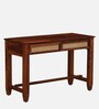 Kalki Sheesham Wood Writing Table In  Honey Oak & Natural Cane Finish