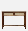 Kalki Sheesham Wood Writing Table In Scratch Resistant Provincial Teak & Natural Cane Finish