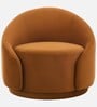 Kama Velvet Fabric Barrel Chair In Brown Colour