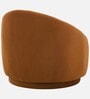 Kama Velvet Fabric Barrel Chair In Brown Colour
