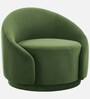 Kama Velvet Fabric Barrel Chair In Green Colour