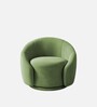 Kama Velvet Fabric Barrel Chair In Green Colour