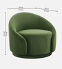 Kama Velvet Fabric Barrel Chair In Green Colour