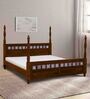 Kamchini Sheesham Wood King Size Poster Bed in Scratch Resistant Provincial Teak Finish