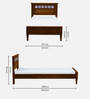 Kamchini Sheesham Wood Single Bed In Scratch Resistant Provincial Teak Finish