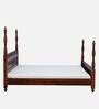 Kamchini Sheesham Wood King Size Poster Bed in Scratch Resistant Honey Oak Finish