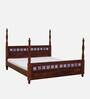 Kamchini Sheesham Wood King Size Poster Bed in Scratch Resistant Honey Oak Finish