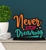Never Stop Dreaming Wooden Quote Sign