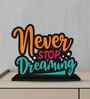 Never Stop Dreaming Wooden Quote Sign