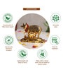 (1Pc) Gold Metal Kamdhenu Cow With Calf Idol