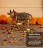 (1Pc) Gold Metal Kamdhenu Cow With Calf Idol