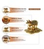 (1Pc) Gold Metal Kamdhenu Cow With Calf Idol