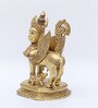 Kamdhenu Cow with Calf Gold Brass Idols