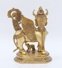 Kamdhenu Cow with Calf Gold Brass Idols