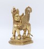 Kamdhenu Cow with Calf Gold Brass Idols