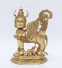 Kamdhenu Cow with Calf Gold Brass Idols