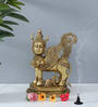 Kamdhenu Cow with Calf Gold Brass Idols