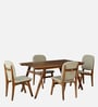 Kampen Acacia Wood 4 Seater Dining Set In Natural Finish