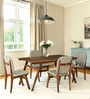 Kampen Acacia Wood 4 Seater Dining Set In Natural Finish
