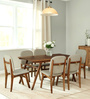 Kampen Acacia Wood 6 Seater Dining Set In Natural Finish